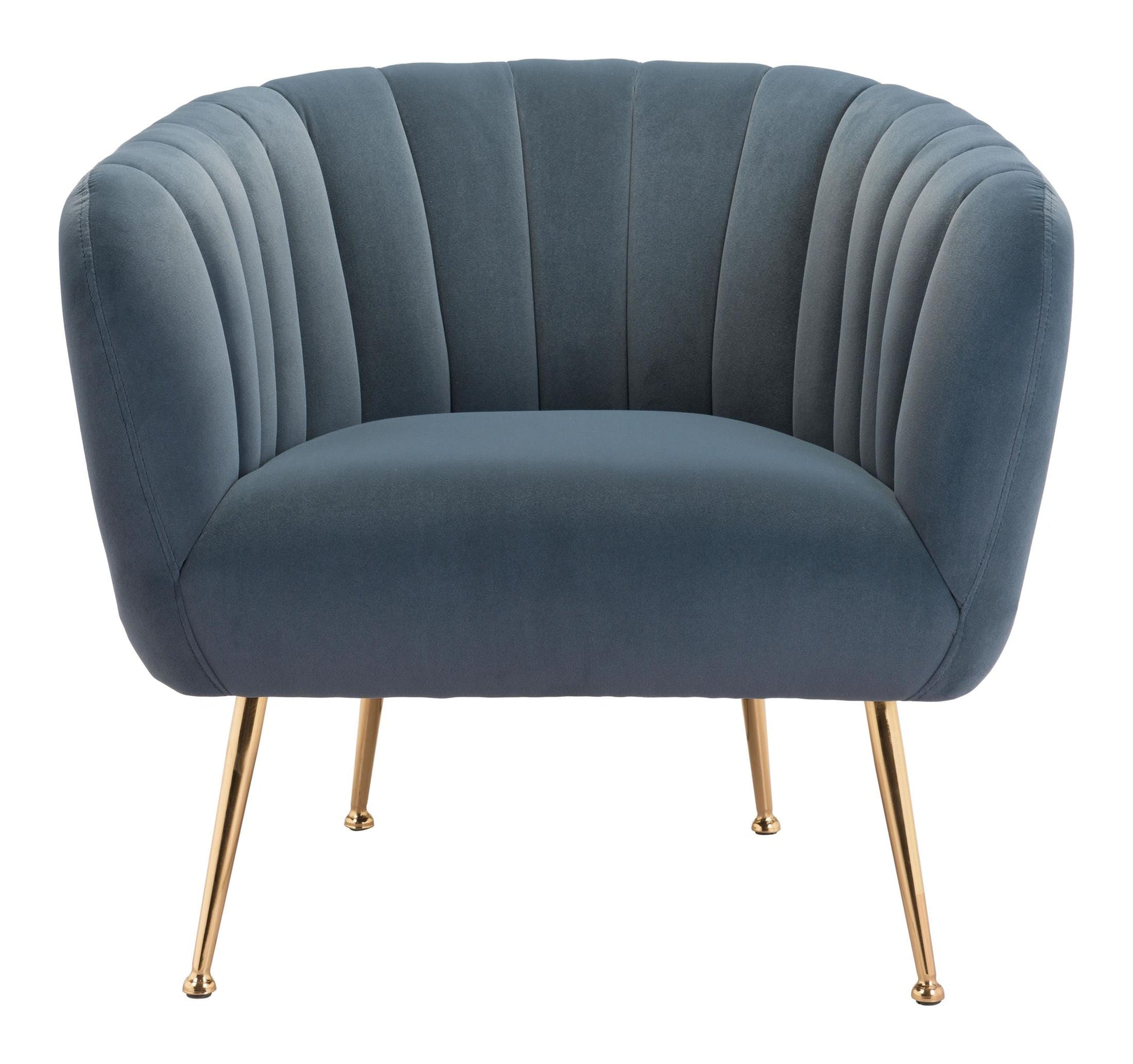 Deco Accent Chair Gray & Gold