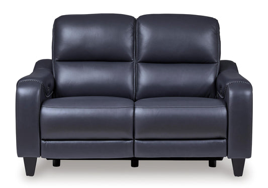 Mercomatic Leather Power Reclining Loveseat