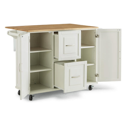 Dolly Madison 2 Drawer Kitchen Cart White Brown