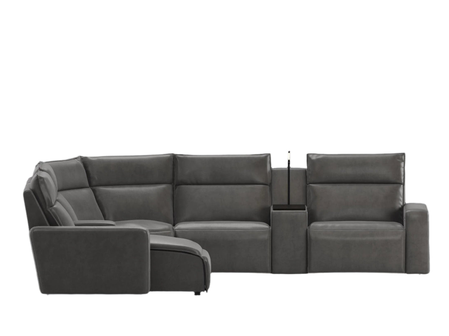 Modular Two 7-Piece Left Arm Facing Power Sectional with Chaise