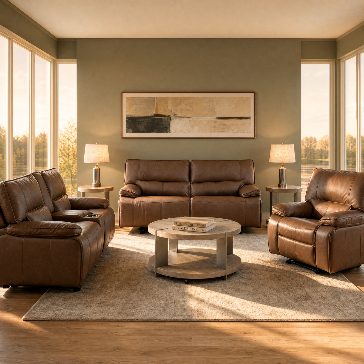 Bozeman II Leather Power Recliner with Adjustable Headrest