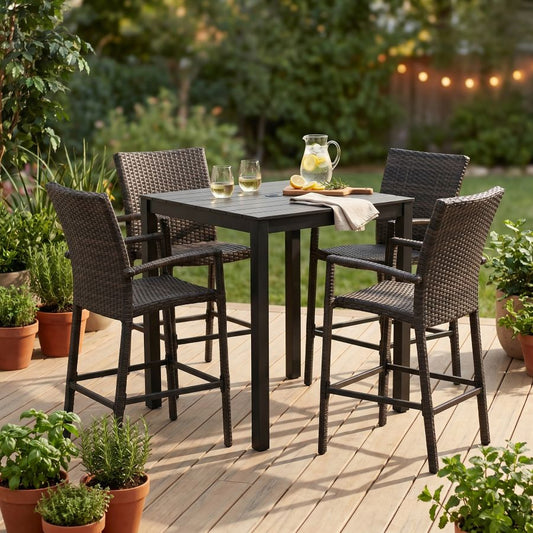 Chalfonte 5-Piece Outdoor Counter Patio Dining Set