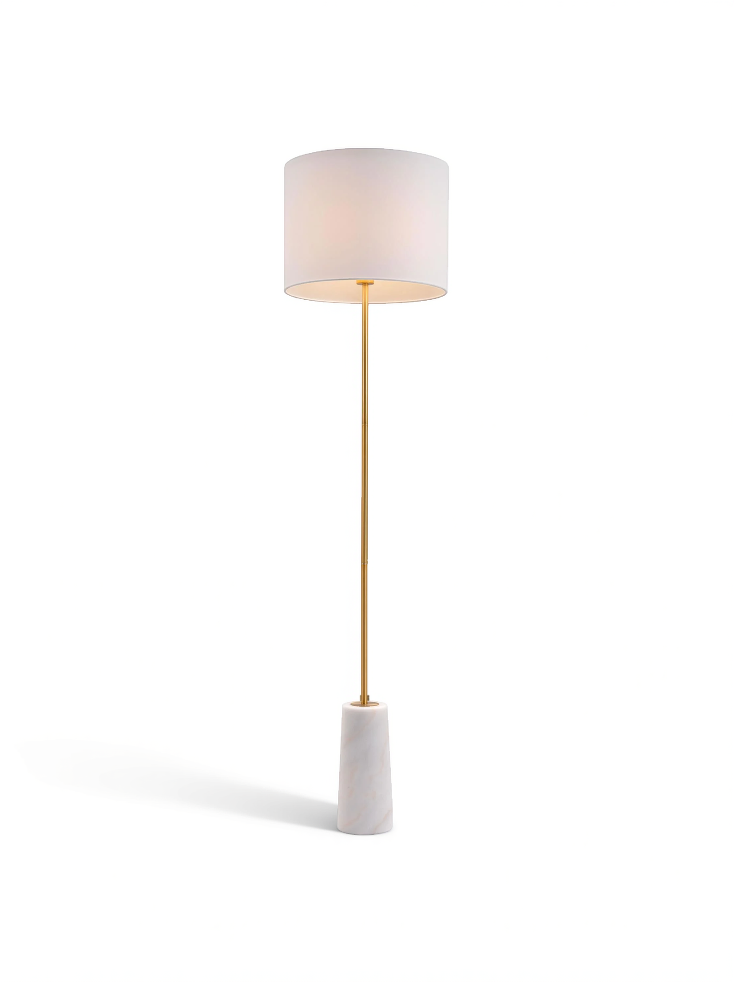 Titan Floor Lamp White & Brass