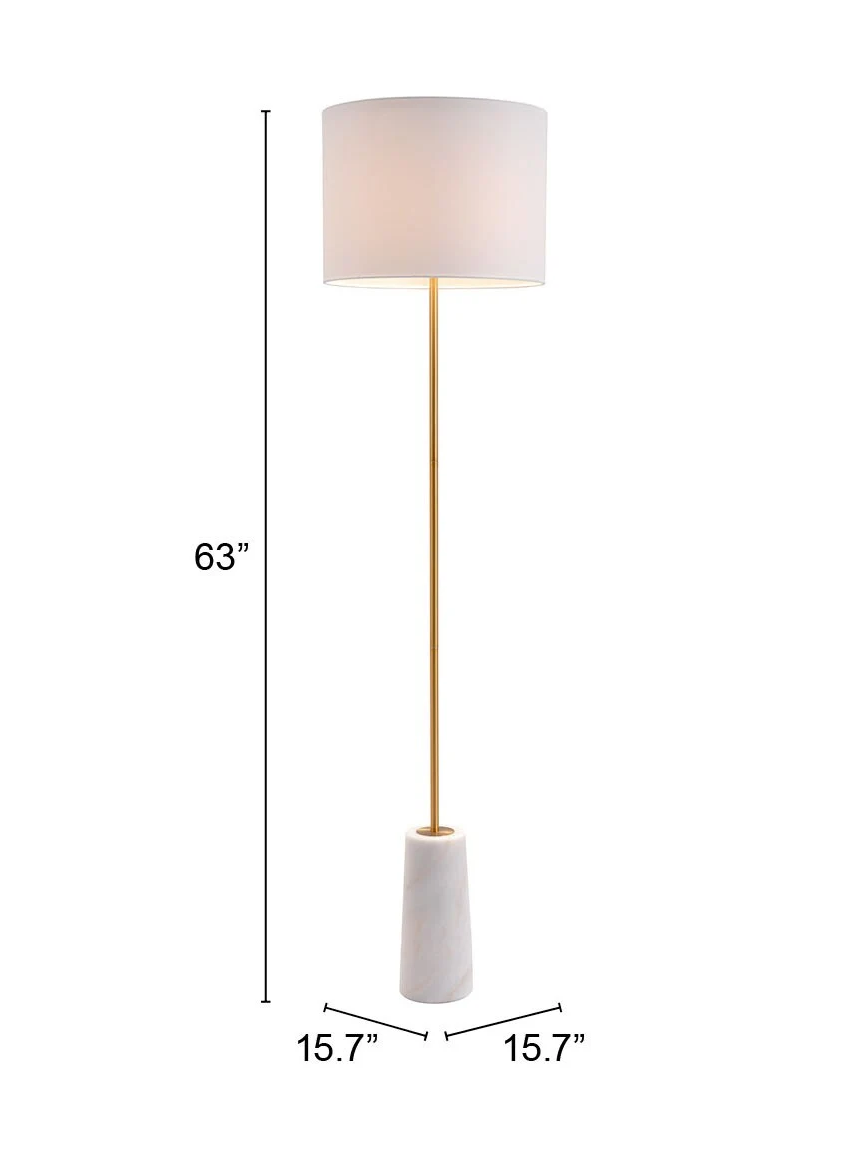 Titan Floor Lamp White & Brass