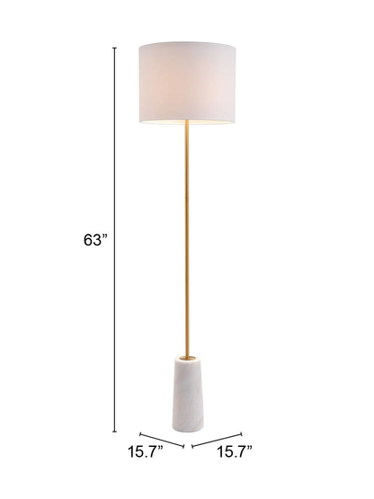 Titan Floor Lamp White & Brass