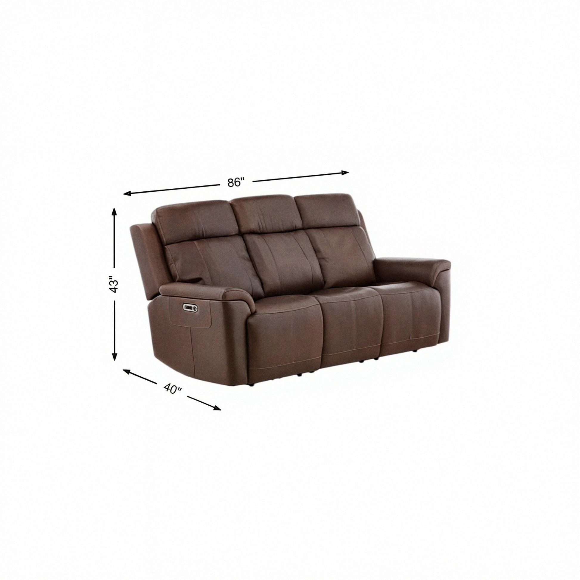 Flexsteel Adrian Leather Power Sofa with Drop Down Table