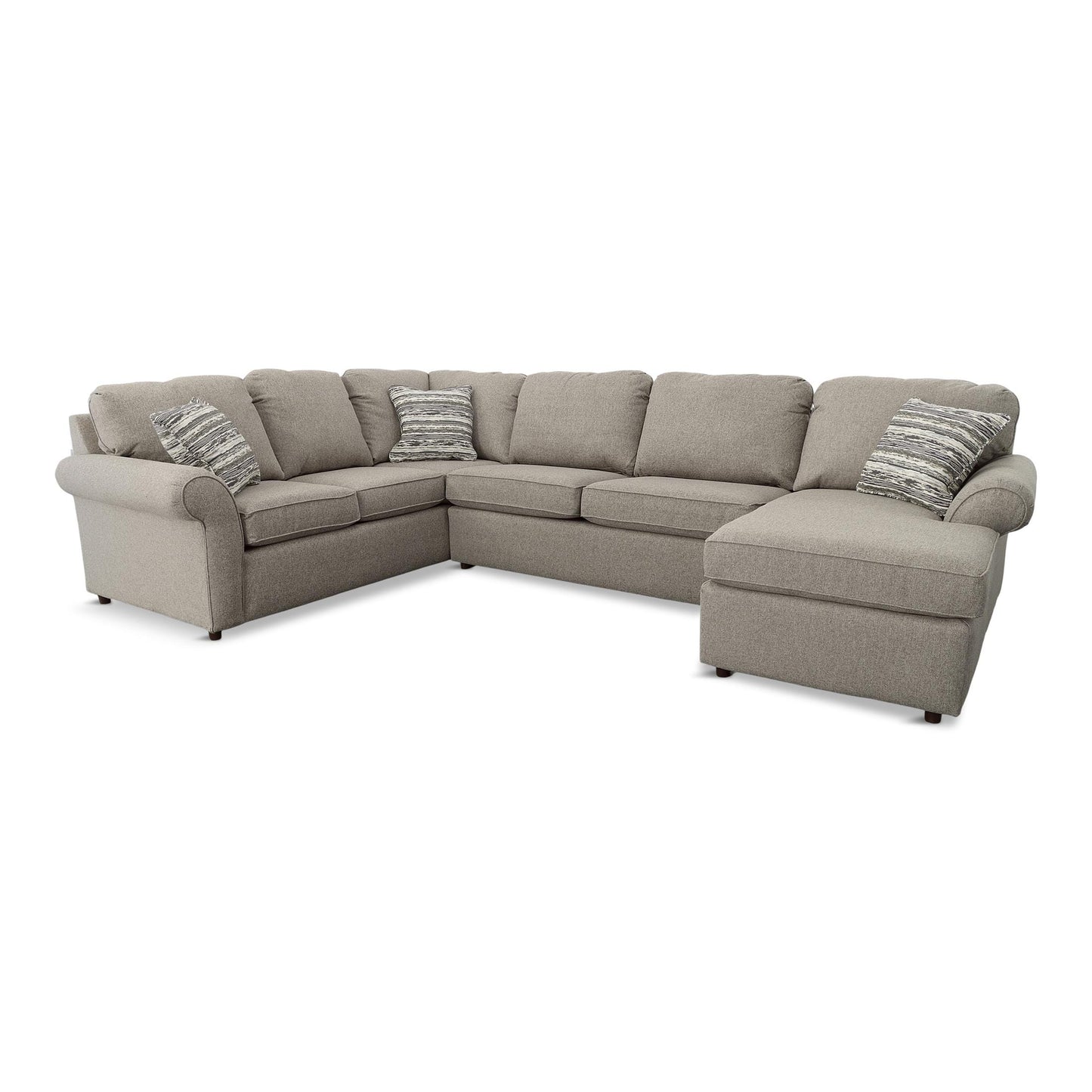 Walnut 3-Piece Sectional