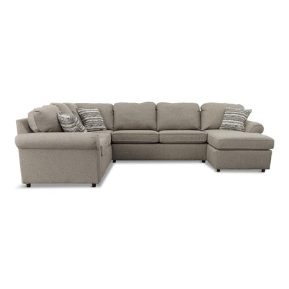 Walnut 3-Piece Sectional